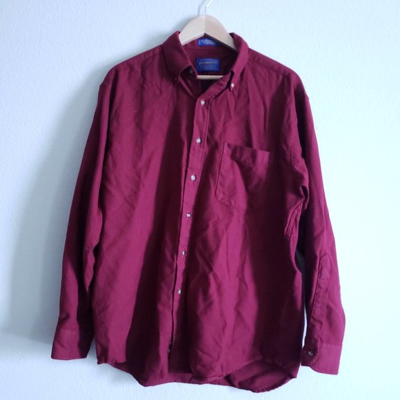 Vintage Pendleton Wool Red Plaid Men Shirt Size L - Picture 1 of 5